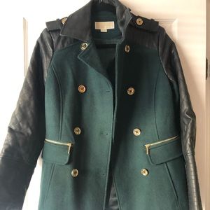 Michael Kors Green Wool Coat